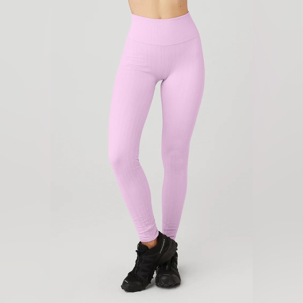Alo Semi-Sheer Seamless Cable Knit Legging